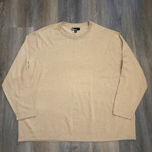 The Commons Brosnan Sweater Mens XXXL 3XL Tan 100% Merino Wool Crewneck